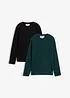 Lot de 2 T-shirts manches longues 100% coton, bonprix