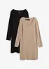 Robes en jersey à col V, bonprix