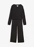 Pull et pantalon en fine maille (ens. 2 pces), viscose majoritaire, bonprix