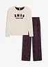 Pyjama avec pantalon en flanelle et pochette cadeau, bonprix
