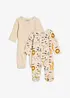 Lot de 2 combipyjamas bébé 100% coton, bonprix