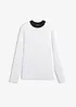 T-shirt manches longues en viscose mélangée, col cheminée contrastant, bonprix