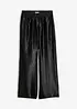 Pantalon palazzo satiné à taille élastiquée, bonprix