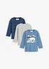 Lot de 3 T-shirts manches longues coton, bonprix