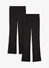 Lot de 2 leggings évasés, bonprix