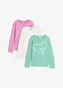 Lot de 3 T-shirts manches longues 100% coton, bonprix