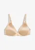 Soutien-gorge à coques sans armatures, broderies, bonprix