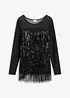 T-shirt manches longues à franges et sequins, bonprix