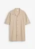 Chemise manches courtes en lin majoritaire, ample, bonprix