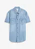 Chemise manches courtes slim en jean, 100% coton, bonprix