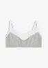 Soutien-gorge bralette sans armatures, coton et dentelle, bonprix