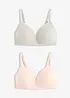 Lot de 2 soutiens-gorge coton à coques sans armatures, bonprix