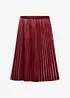 Jupe plissée en velours doux, bonprix
