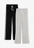 Lot de 2 pantalons en jersey de coton extensible, bonprix