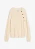Pull en grosse maille avec patte de boutonnage, bonprix