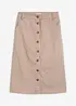 Jupe midi rayée à boutons, bonprix