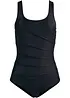 Maillot 1 pièce sculptant, maintien léger, avec plis décoratifs, bonprix