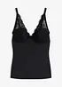 Top soutien-gorge sculptant à coques et dentelle, maintien modéré, bonprix