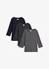 Lot de 3 T-shirts en jersey coton épais, bonprix