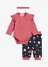 Body, pantalon, bandeau (ens. 3 pces), bonprix