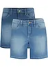 Lot de 2 shorts en jean slim, taille mi-haute, bonprix