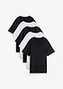Lot de 5 T-shirts longs et amples à col V, bonprix