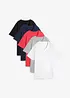 Lot de 5 T-shirts longs et amples à col V, bonprix