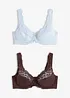 Lot de 2 soutiens-gorge minimiseurs à bretelles rembourrées, bonprix