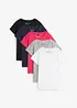 Lot de 5 T-shirts col rond, bonprix