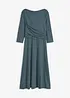 Robe midi drapée à manches 3/4, bonprix