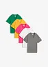 Lot de 5 T-shirts longs et amples à col V, bonprix