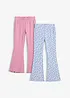 Lot de 2 leggings évasés et côtelés, bonprix