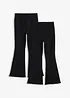 Lot de 2 leggings évasés et côtelés, bonprix