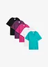 Lot de 5 T-shirts longs et amples à col V, bonprix