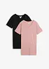 Lot de 2 T-shirts longs col V, bonprix