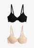 Lot de 2 soutiens-gorge moulés coton non rembourrés avec armatures, bonprix