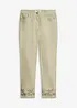 Pantalon en twill avec broderies, bonprix