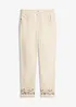 Pantalon en twill avec broderies, bonprix