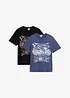 Lot de 2 T-shirts 100% coton, bonprix