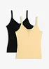 Lot de 2 tops bretelles spaghetti en jersey coton, bonprix
