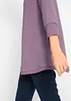 Sweat-shirt long structuré forme trapèze, manches 3/4, bonprix