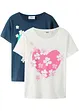 Lot de 2 T-shirts fille en coton, bonprix