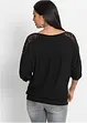 T-shirt oversize en viscose extensible et dentelle, bonprix