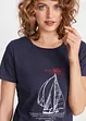 T-shirt coton imprimé et fendu sur le côté, bonprix