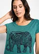 T-shirt en coton avec imprimé placé, manches courtes, bonprix