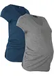 Lot de 2 T-shirts basiques de grossesse, bonprix