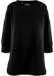 Sweat-shirt long structuré forme trapèze, manches 3/4, bonprix