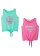 Lot de 2 tops fille, bonprix