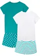 Lot de 2 pyjashorts 100% coton à manches courtes, bonprix