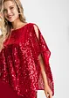 Robe à sequins avec haut effet cape, bonprix